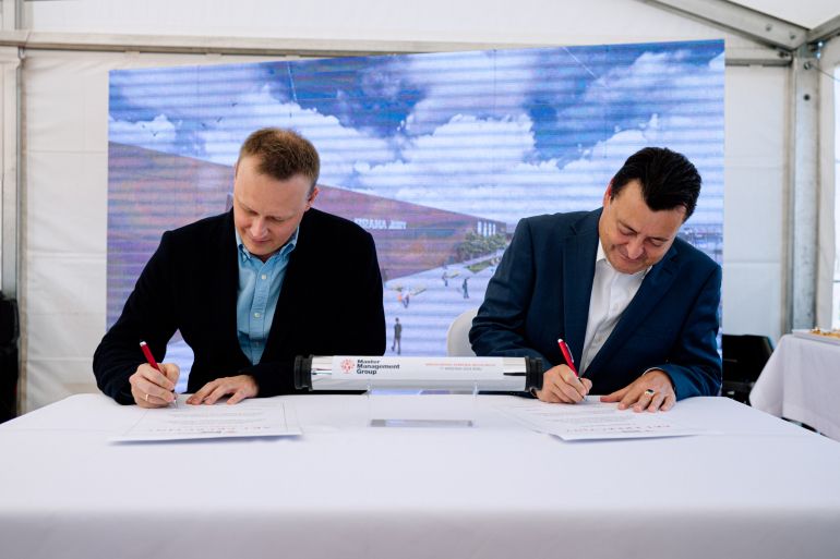 The cornerstone has been laid under Brama Jury in Zawiercie
